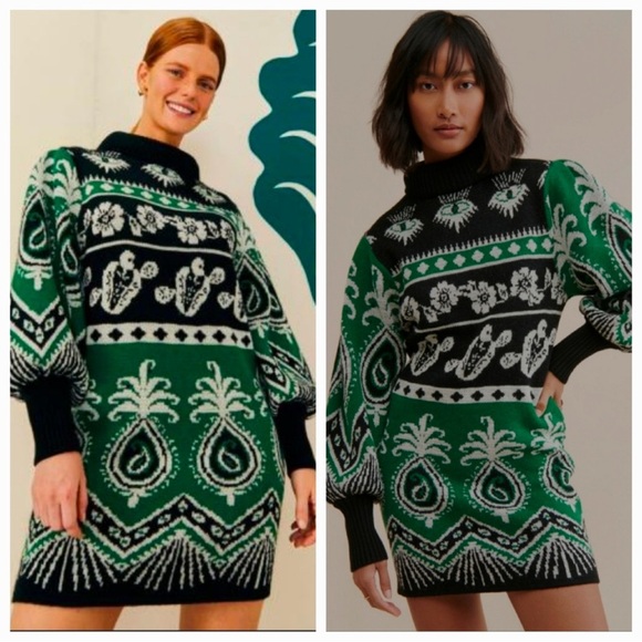 Farm Rio Mystic Scarf Sweater Dress - Picture 1 of 7